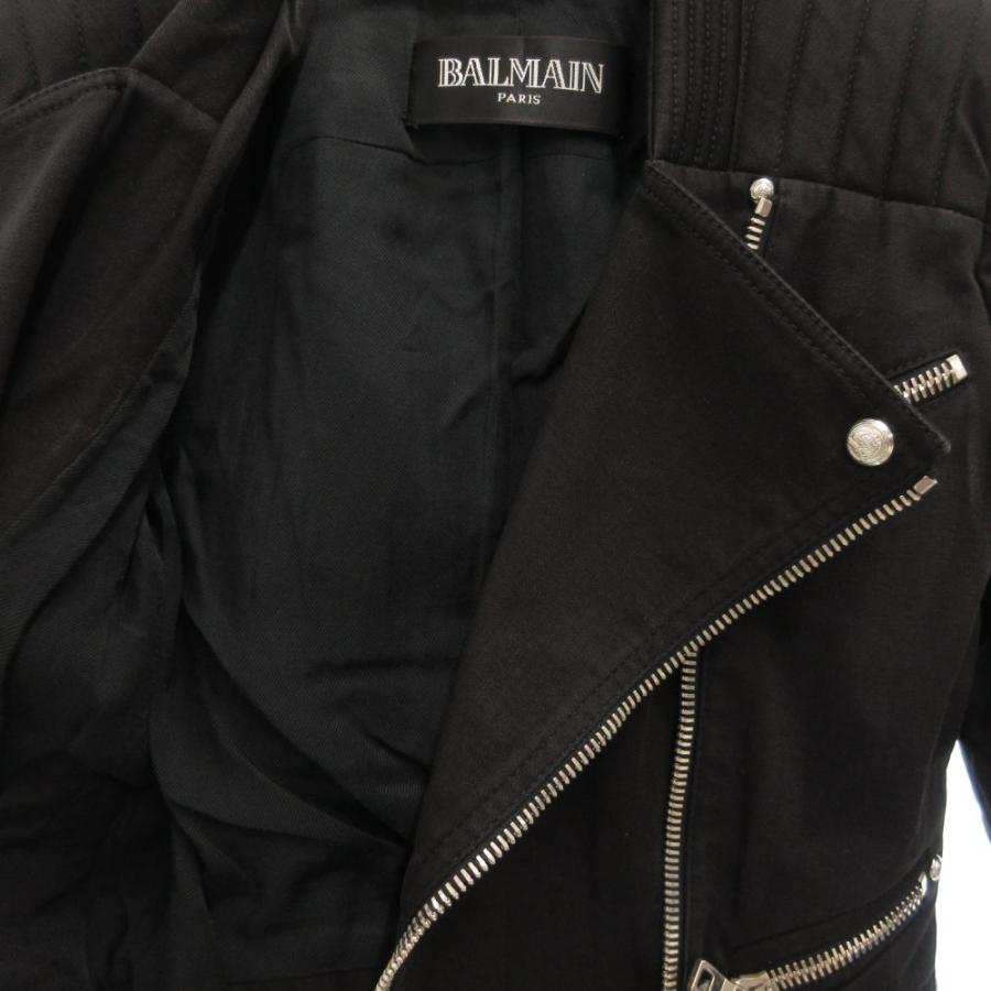 バルマン BALMAIN ダブル ライダース ジャケット 36 スウェット地 