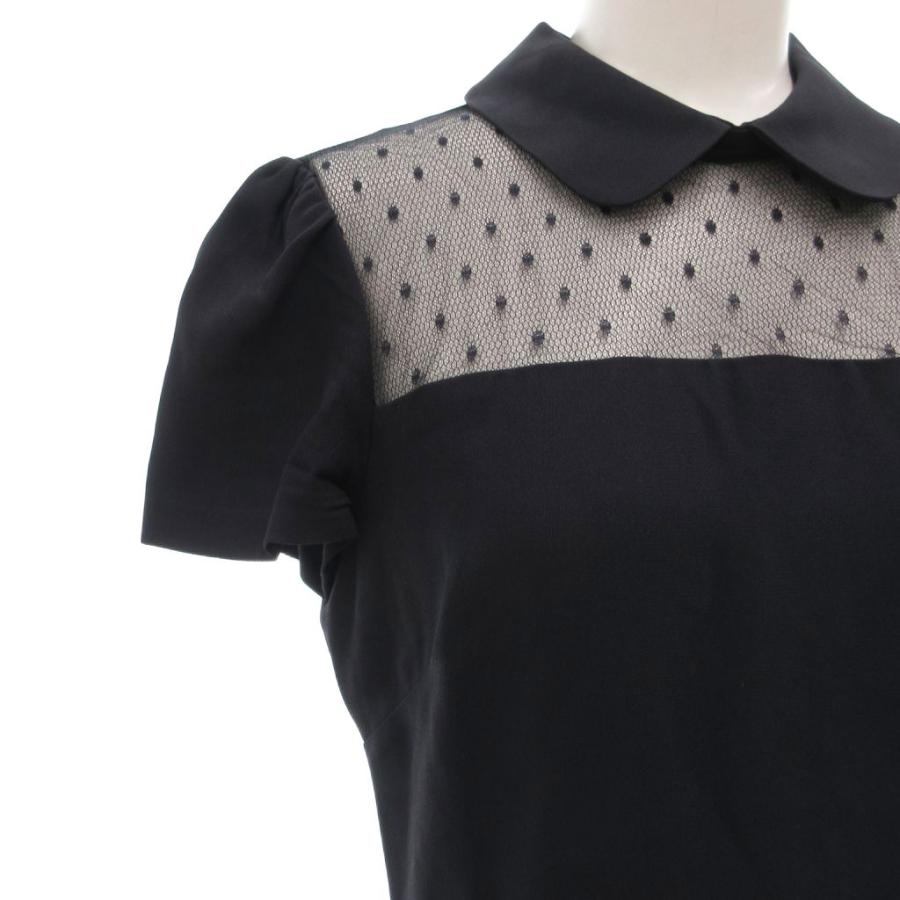 レッド ヴァレンティノ ブラウス ラウンドカラー 丸襟 38 7号 S 黒 レッド ヴァレンティノ RED VALENTINO 襟付きワンピース ドレス 38