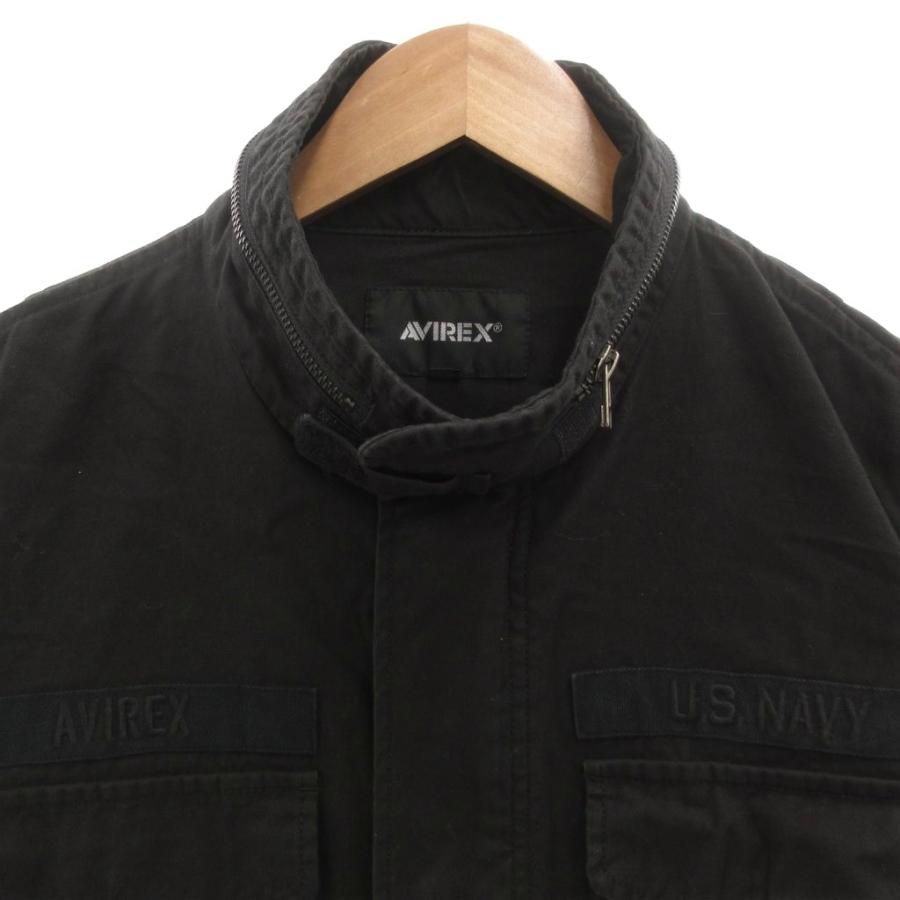 【美品】AVIREX LTD ブラック ミリタリージャケット AVIREX（アヴィレックス） ミリタリージャケット モッズコート A-2