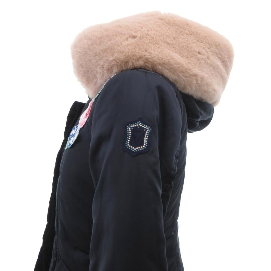 モナリザ MONNALISA 中綿コート ロング フェイクファー 花がら刺繍 10 