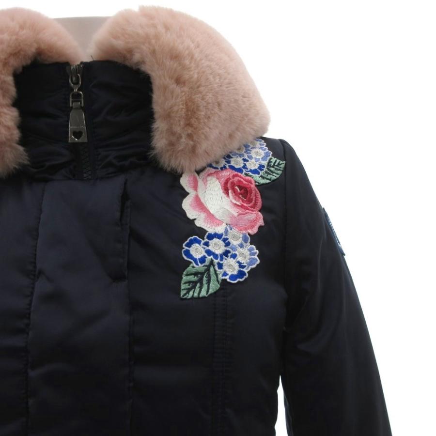 モナリザ MONNALISA 中綿コート ロング フェイクファー 花がら刺繍 10 