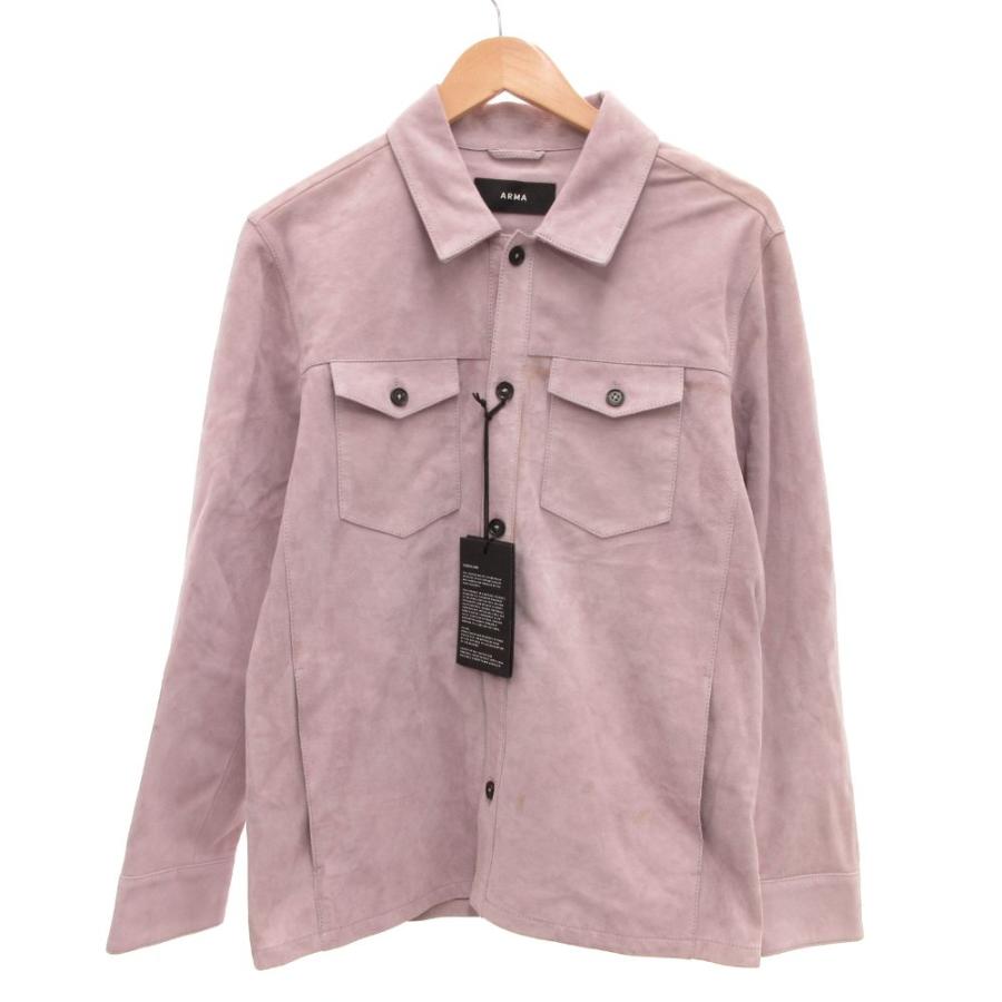 ARMA DEX シャツジャケット 長袖 ゴートスエード レザー 46 紫