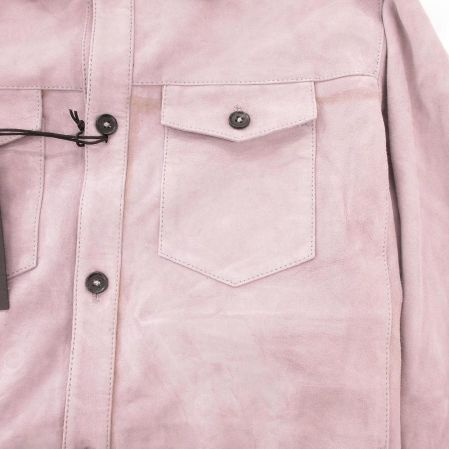 ARMA DEX シャツジャケット 長袖 ゴートスエード レザー 46 紫