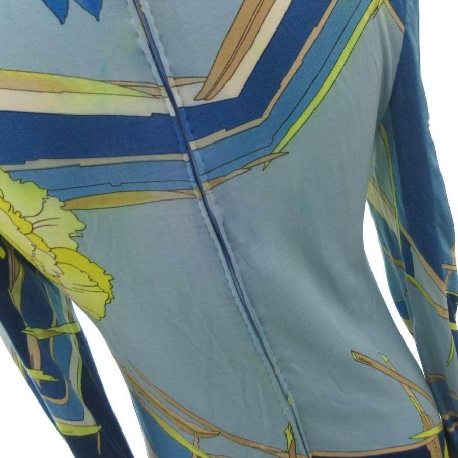 LEONARD（レオナール） ワンピース 絹 シルク 1 青 ブルー 花がら