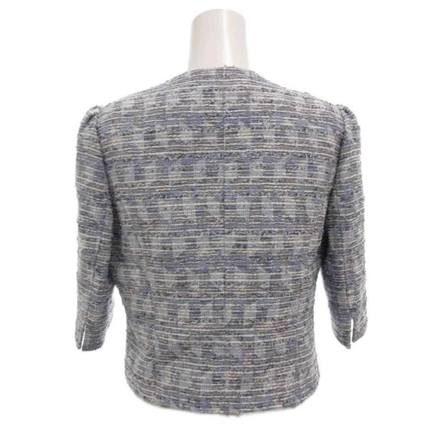 Reneルネ ジャケット 36 size 美品 Rene（ルネ） ノーカラージャケット ツイード ビジューボタン 七分袖