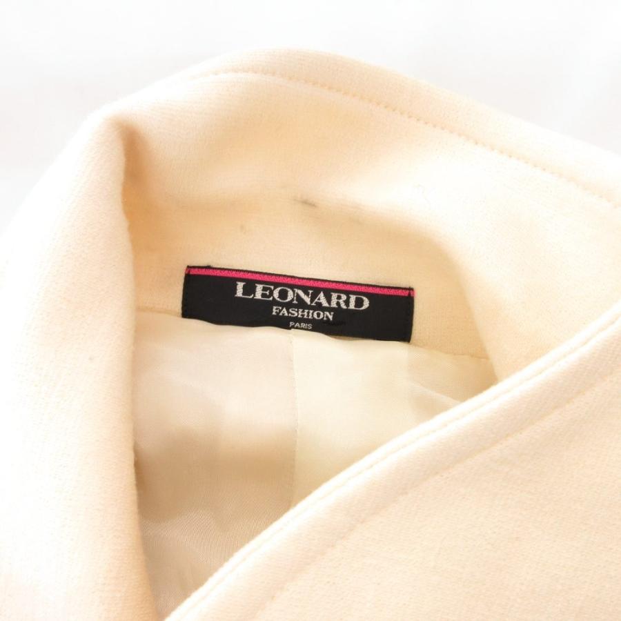 LEONARD アイボリー ウール コート LEONARD（レオナール） LEONARD FASHION ステンカラーコート ロング