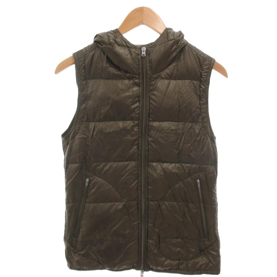 ヘルノ HERNO ダウンベスト 42 緑 グリーン フード付き ジップアップ