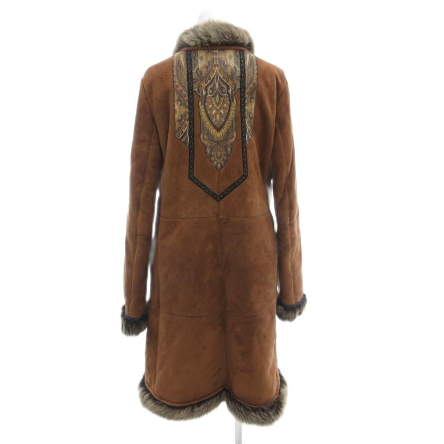 ETRO（エトロ） ラムレザーコート 42 リアルファー 毛皮 ペイズリー柄 
