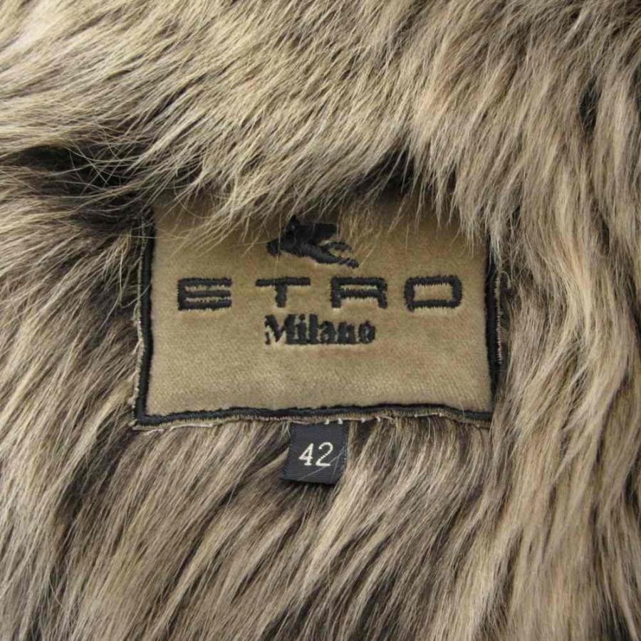 ETRO（エトロ） ラムレザーコート 42 リアルファー 毛皮 ペイズリー柄 