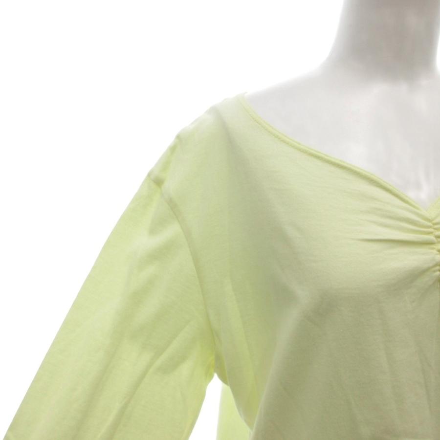 レオナールスポーツ LEONARD SPORT Tシャツ カットソー 44 黄緑 長袖 V