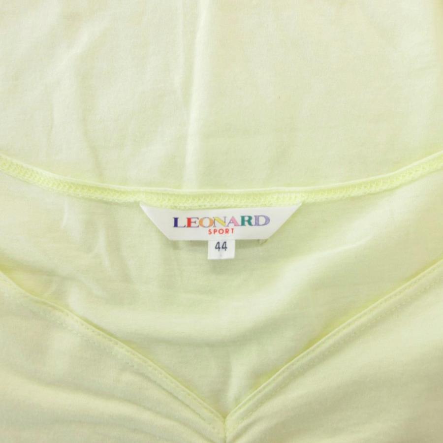 レオナールスポーツ LEONARD SPORT Tシャツ カットソー 44 黄緑 長袖 V