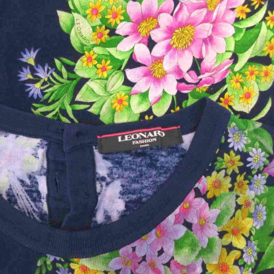 LEONARD（レオナール） ワンピース チュニック M 紺 ネイビー 花柄