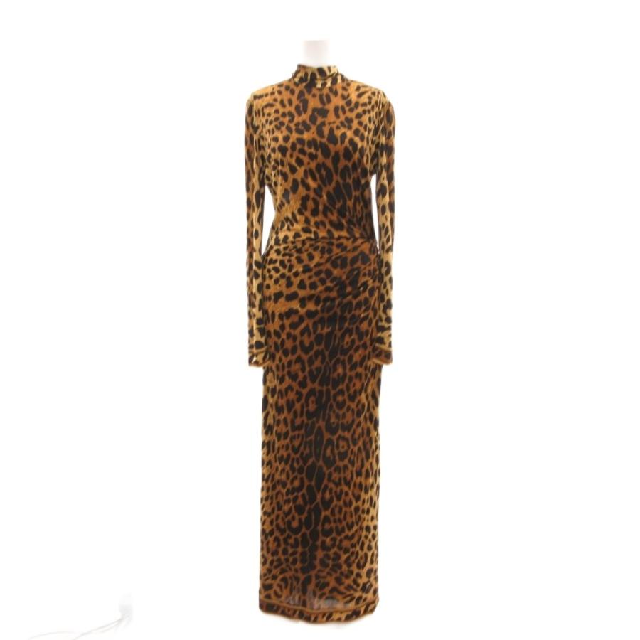 LEONARD（レオナール） ヴィンテージ ワンピース 長袖 レオパード柄 38