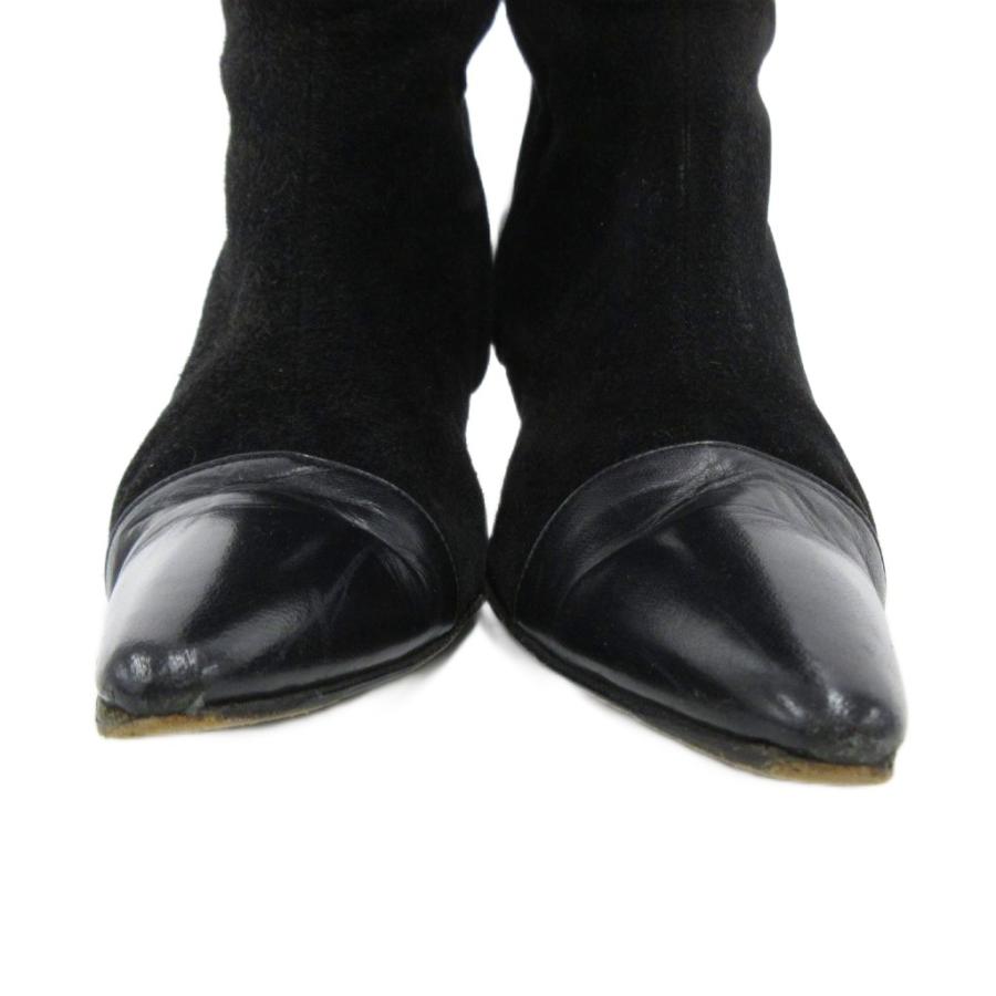マノロブラニク MANOLO BLAHNIK ロングブーツ サイドジップ スエード