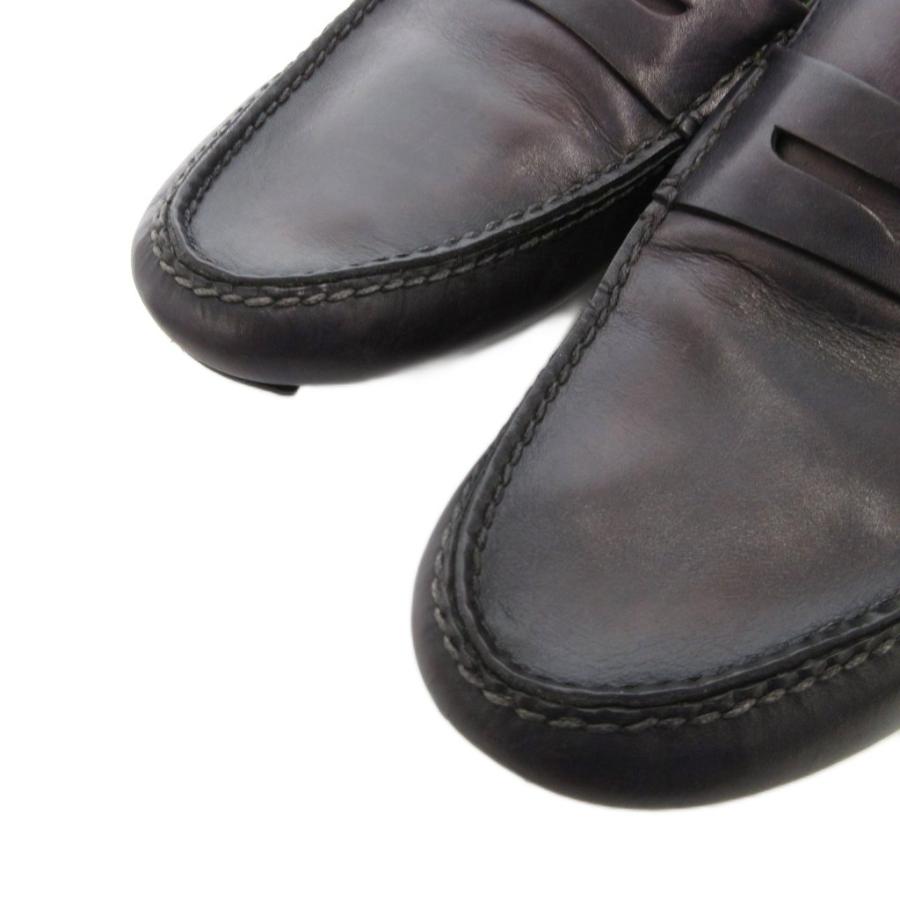 ベルルッティ Berluti ローファー フラットシューズ レザー 8.5 茶