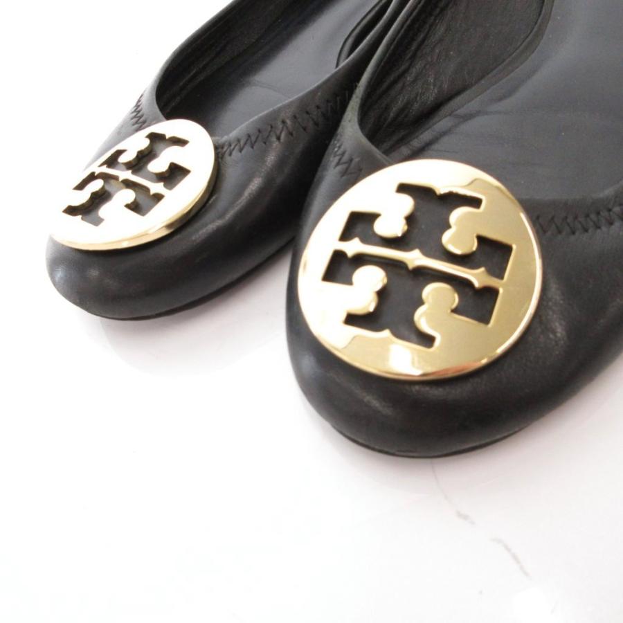 【美品】Tory Burchトリバーチ　フラットパンプス　ロゴプレート　ブラック kanteikyoku-morioka_1-240002064262