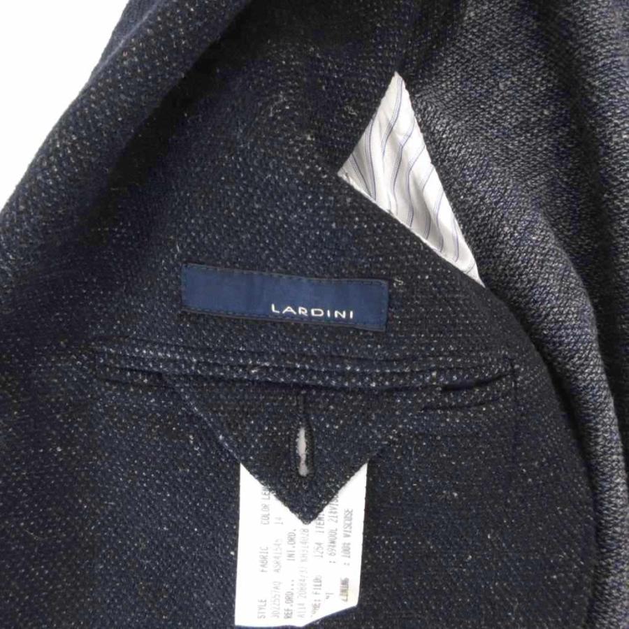 LARDINI テーラードジャケット ウールリネン ネイビー 紺ブレ 50