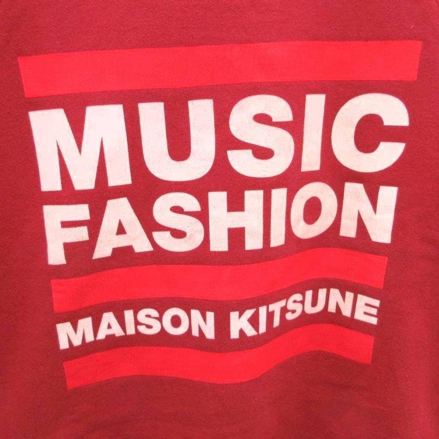 メゾンキツネ スウェット トレーナー ロゴ プリント 長袖 XS 赤 メゾンキツネ MAISON KITSUNE スウェット トレーナー ロゴ プリント