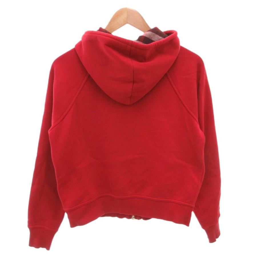 バーバリーパーカー BURBERRY（バーバリー） パーカー フーディ ジップアップ S 赤 レッド