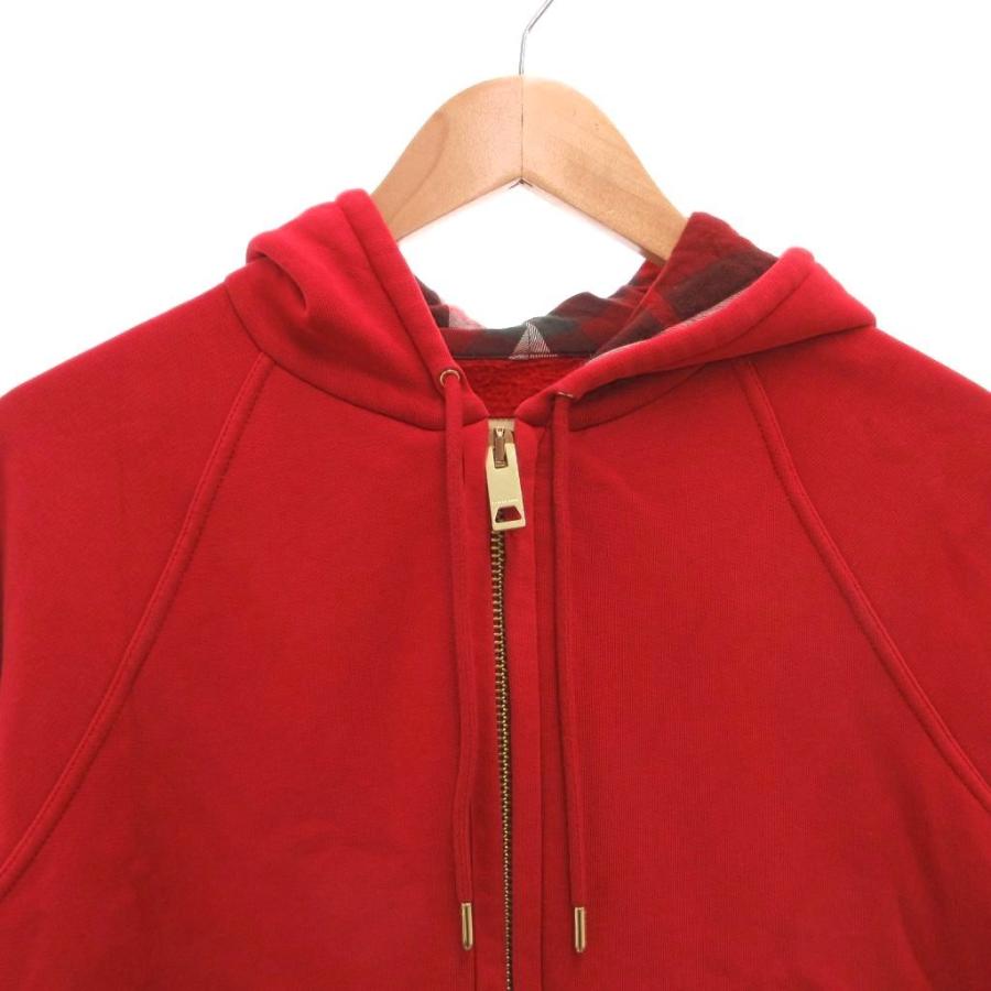 BURBERRY（バーバリー） パーカー フーディ ジップアップ S 赤 レッド