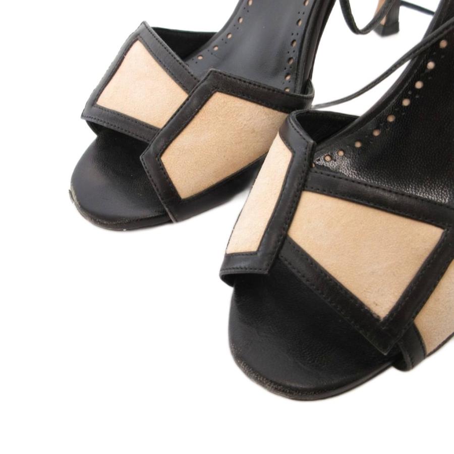 マノロブラニク MANOLO BLAHNIK サンダル ハイヒール ストラップ 38 黒 ブラック /FF ■GY62 レディース_2