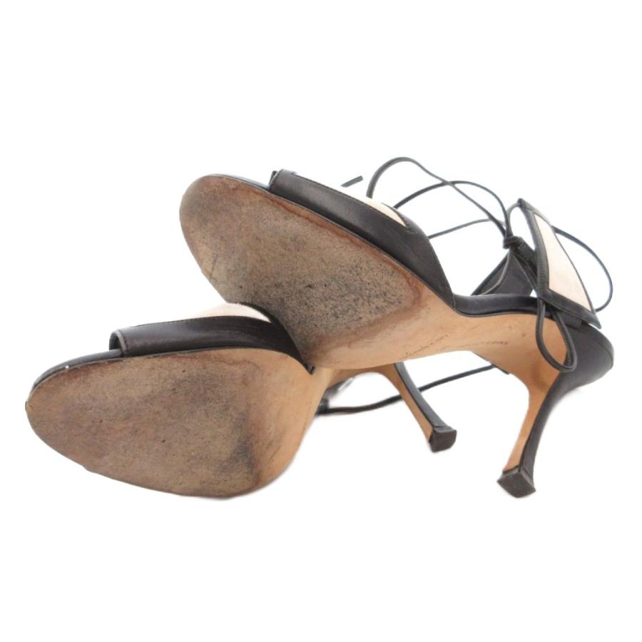マノロブラニク MANOLO BLAHNIK サンダル ハイヒール ストラップ 38 黒 ブラック /FF ■GY62 レディース_5