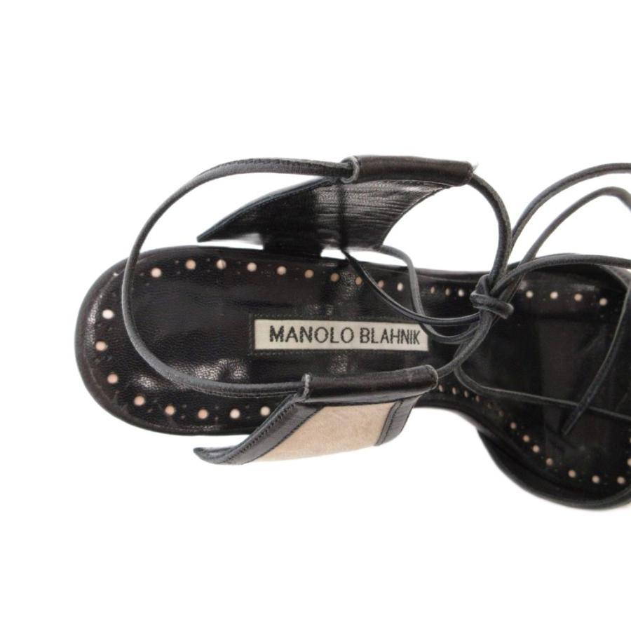 マノロブラニク MANOLO BLAHNIK サンダル ハイヒール ストラップ 38 黒 ブラック /FF ■GY62 レディース_6