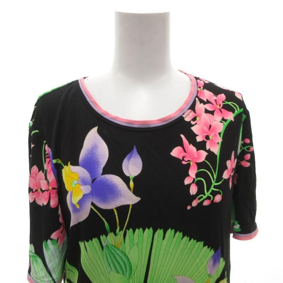 Leonard Ｔシャツ カットソー 40 LEONARD（レオナール） LEONARD Tシャツ カットソー 花柄 シルク 絹