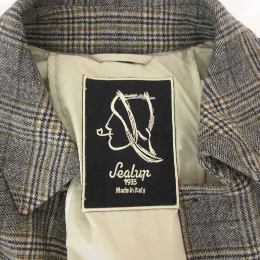 シーラップ Sealup ステンカラーコート チェック 中綿 ウール ロング