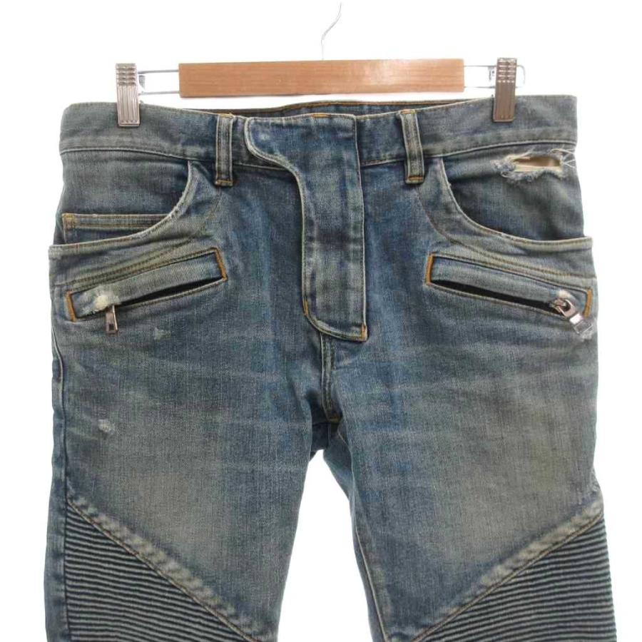 バルマン BALMAIN バイカーデニム パンツ ジーンズ スキニー ダメージ 