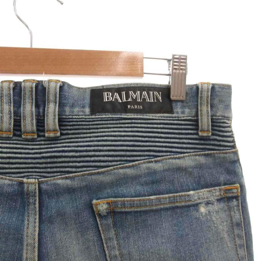 バルマン BALMAIN バイカーデニム パンツ ジーンズ スキニー ダメージ 