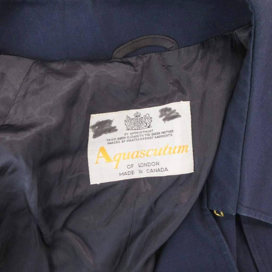 アクアスキュータム AQUASCUTUM トレンチコート ダブル ロング 5 紺