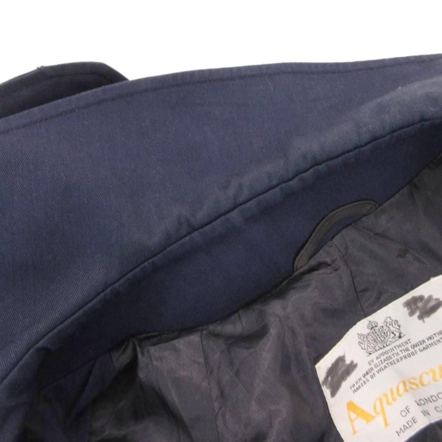 アクアスキュータム AQUASCUTUM トレンチコート ダブル ロング 5 紺