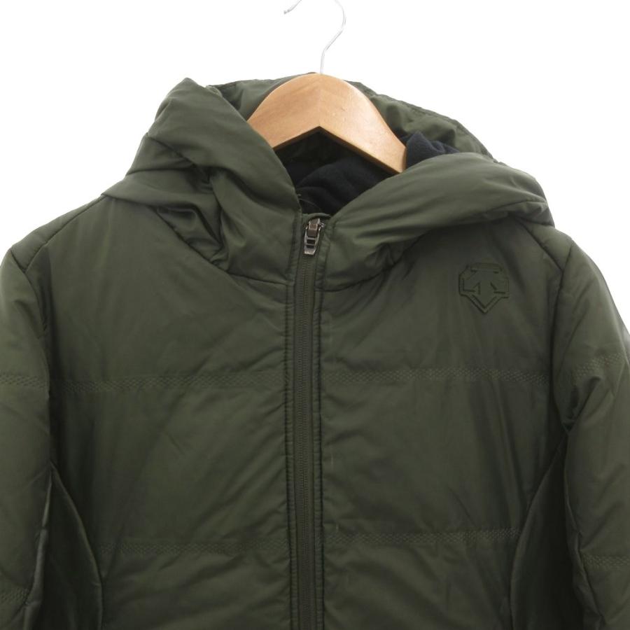 デサント DESCENTE ダウンジャケット ブルゾン フード ロゴ ワッペン L