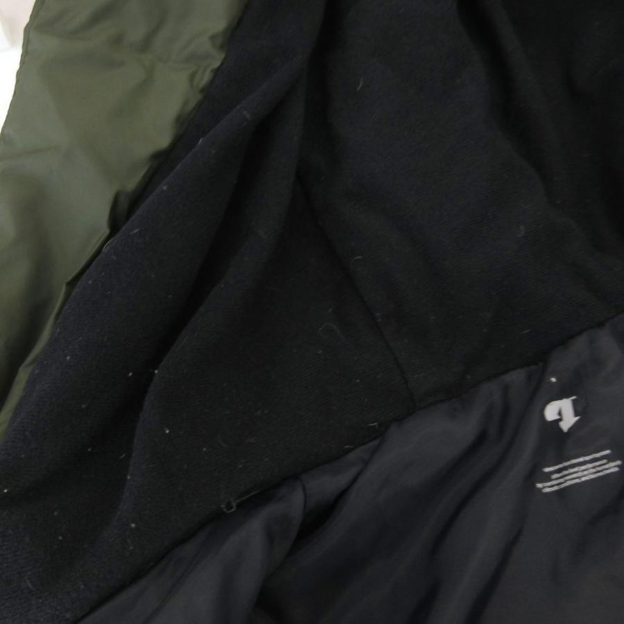 デサント DESCENTE ダウンジャケット ブルゾン フード ロゴ ワッペン L