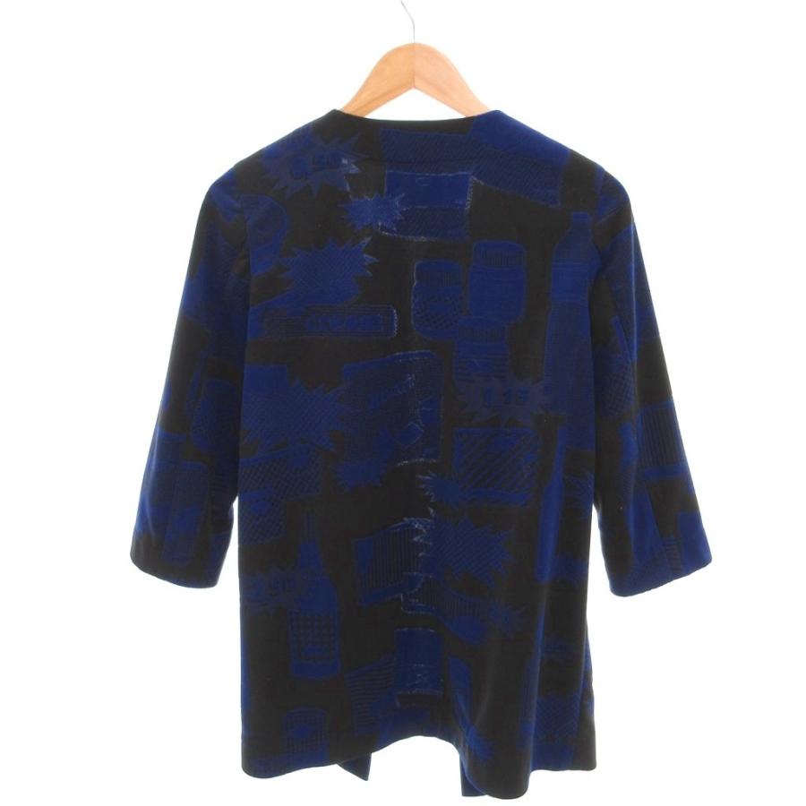 プリーツプリーズ イッセイミヤケ 総柄プリーツジャケット 黒 サイズ3 美品 プリーツプリーズ PLEATS PLEASE イッセイミヤケ ノーカラージャケット