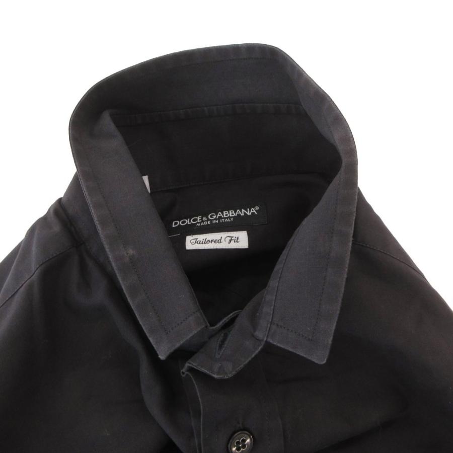 【ラインバック】DOLCE&GABBANA レザーシャツ　黒　46 DOLCE&GABBANA（ドルチェ & ガッバーナ） ドルガバ イタリア製 シャツ