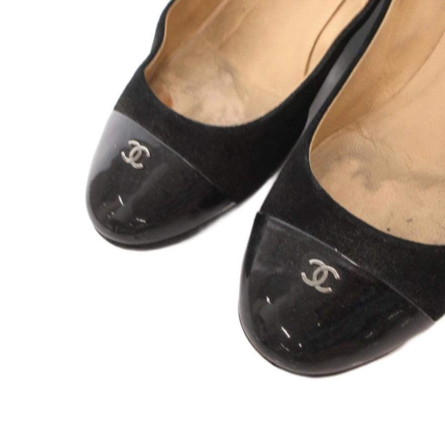 CHANEL（シャネル） パンプス ココマーク スエード エナメル 36 黒