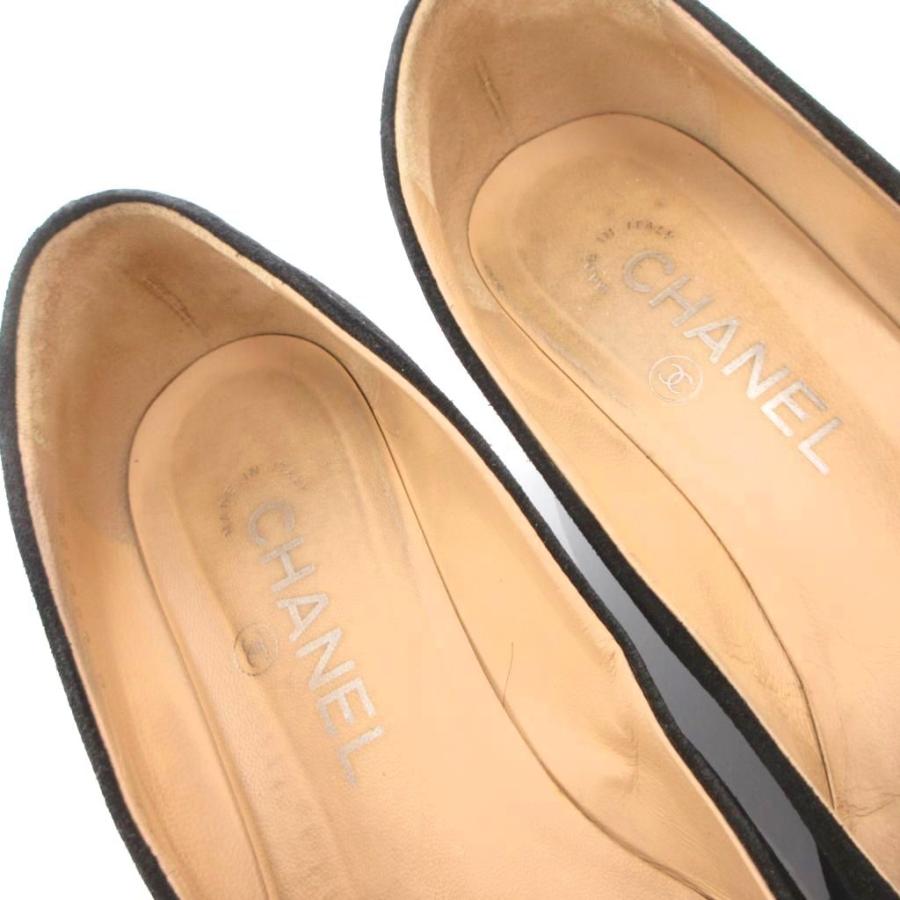 CHANEL（シャネル） パンプス ココマーク スエード エナメル 36 黒