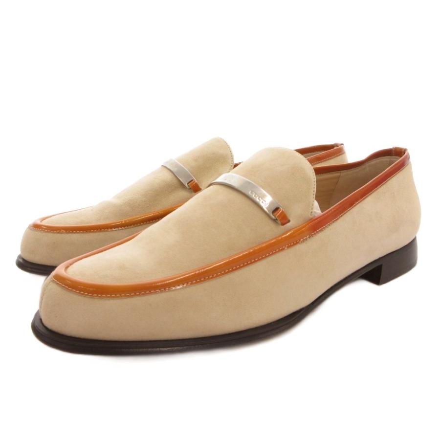 GUCCI（グッチ） ローファー シューズ スエード ロゴ プレート 36.5
