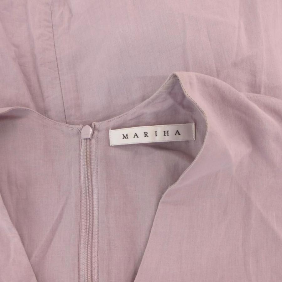 MARIHA 薄紫 Vネック ノースリーブ ワンピース　期間限定値下げ マリハ MARIHA ワンピース Vネック ギャザー ロング マキシ