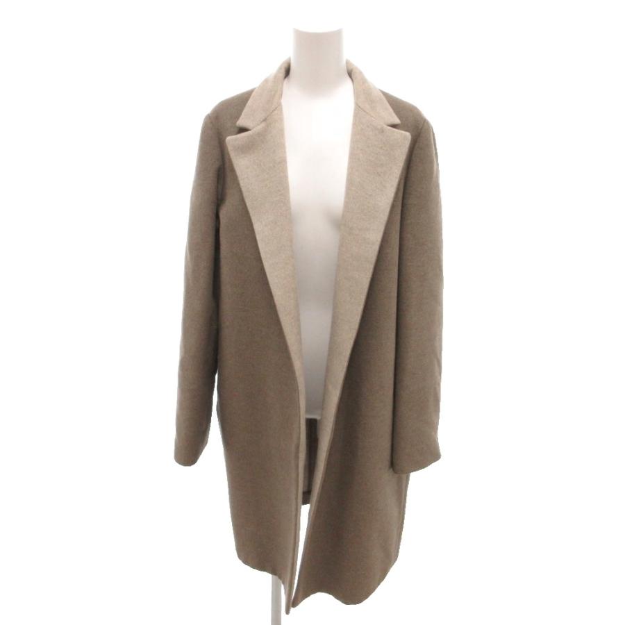 アニオナ AGNONA ロングコート シルク ボタンレス バイカラー 42 