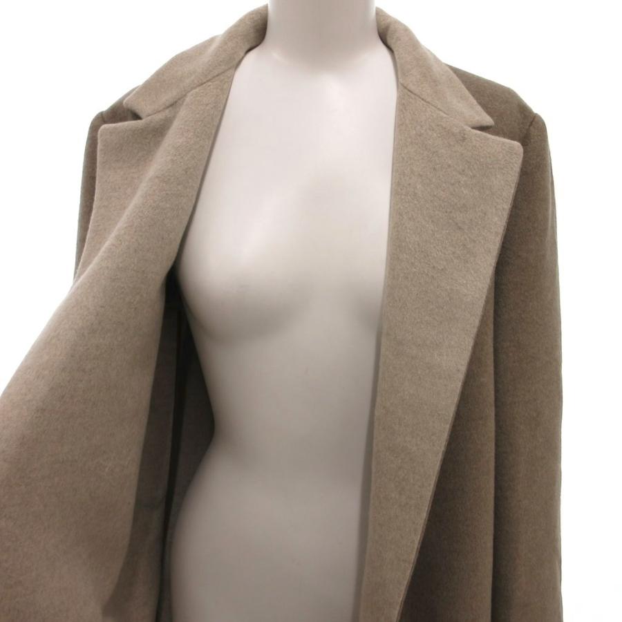 アニオナ AGNONA ロングコート シルク ボタンレス バイカラー 42 