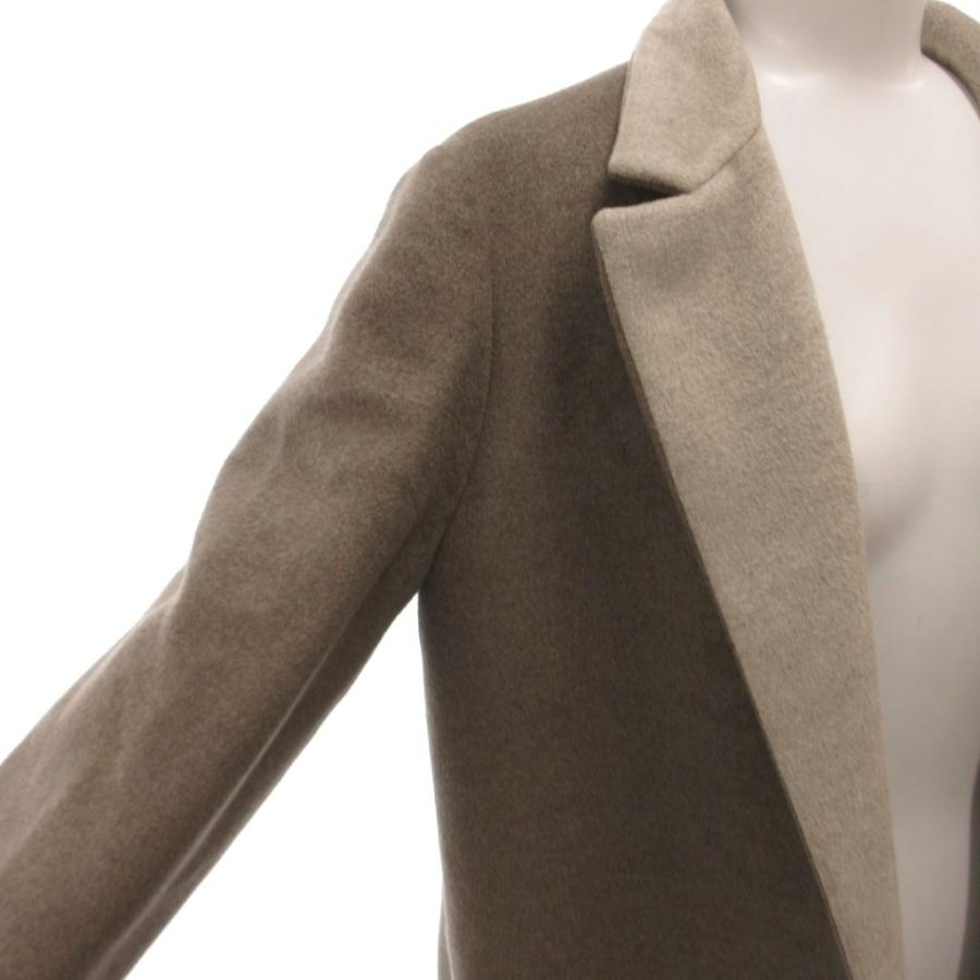 アニオナ AGNONA ロングコート シルク ボタンレス バイカラー 42 