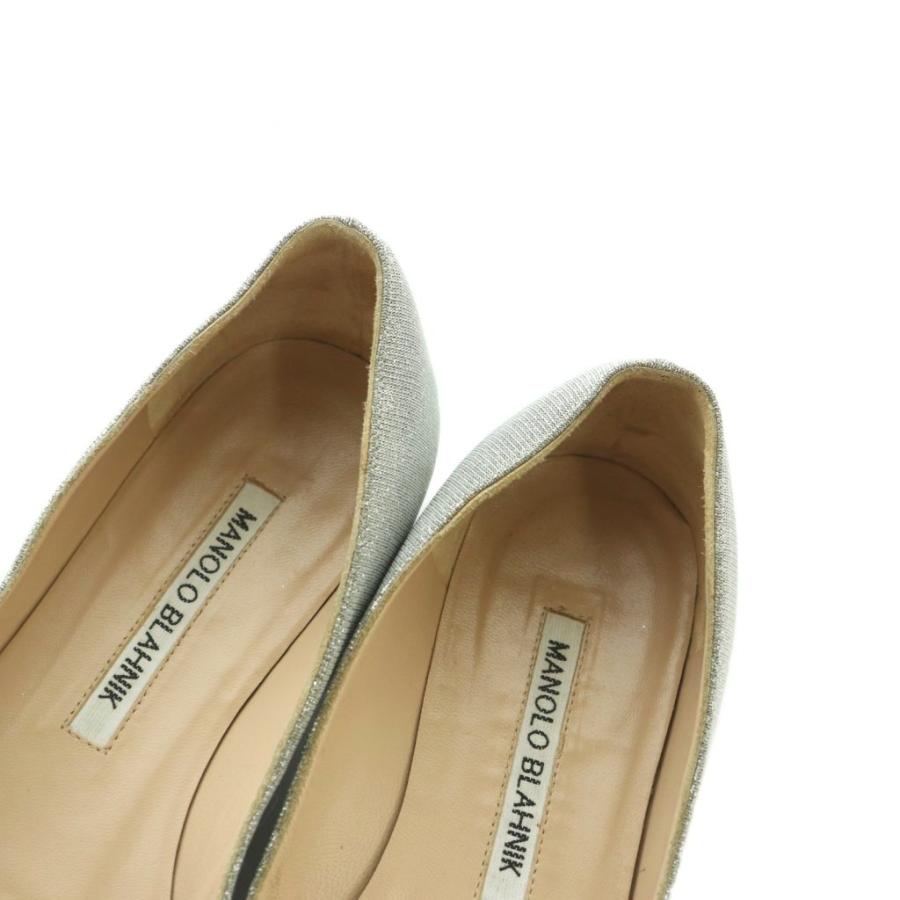 マノロブラニク MANOLO BLAHNIK パンプス ローヒール ビジュー装飾 ラメ 35.5 22.5cm グレー シルバーカラー /MI ■GY62 レディース_3