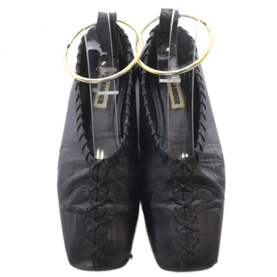 ジルサンダー JILSANDER アンクルリング ステッチ バレリーナ パンプス ジルサンダー JIL SANDER アンクルリング ステッチ バレリーナ