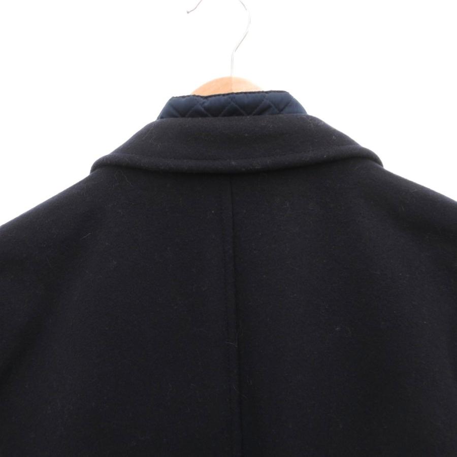 ヒューゴボス HUGO BOSS チェスターコート ライナー スタンドカラー キルティング ウール カシミヤ混 ロング 54 紺 ネイビー
