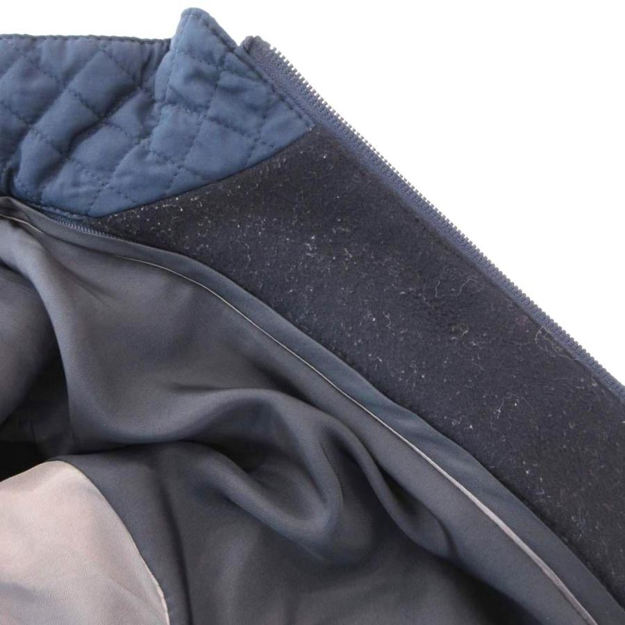 ヒューゴボス HUGO BOSS チェスターコート ライナー スタンドカラー キルティング ウール カシミヤ混 ロング 54 紺 ネイビー