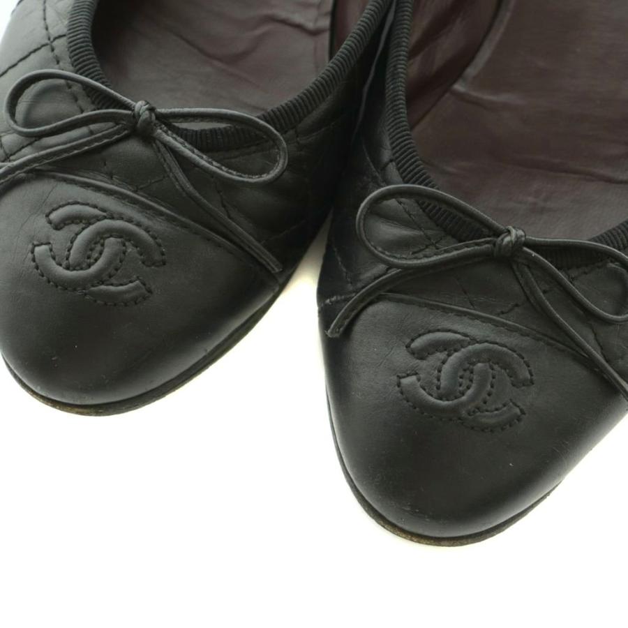 CHANEL（シャネル） バレリーナ フラットシューズ リボン キルティング