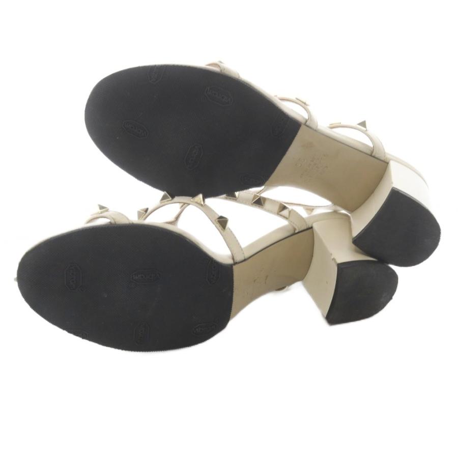VALENTINO GARAVANI ロックスタッズ サンダル ベージュ 36 ヴァレンティノ ガラヴァーニ VALENTINO GARAVANI ロックスタッズ
